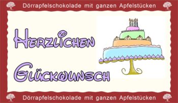 Dörrapfelschokolade 70g "Herzlichen Glückwunsch"