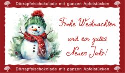 Dörrapfelschokolade 70g "Schneemann"